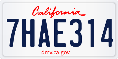 CA license plate 7HAE314