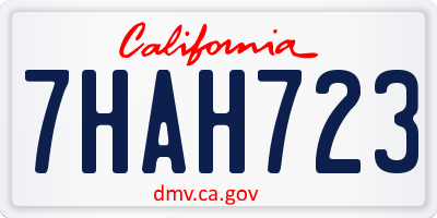 CA license plate 7HAH723