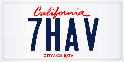 CA license plate 7HAV