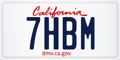 CA license plate 7HBM