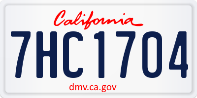 CA license plate 7HC1704