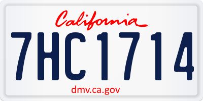 CA license plate 7HC1714