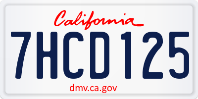 CA license plate 7HCD125