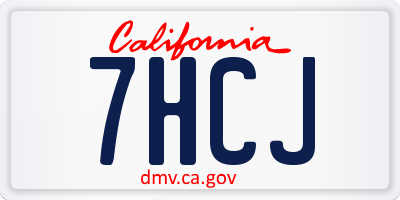 CA license plate 7HCJ