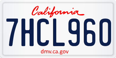 CA license plate 7HCL960