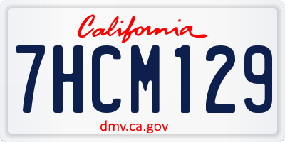 CA license plate 7HCM129