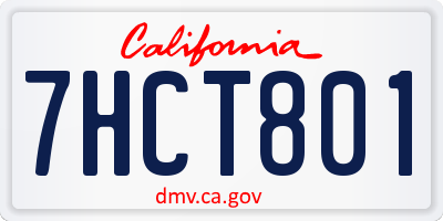 CA license plate 7HCT801