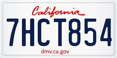 CA license plate 7HCT854