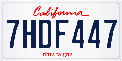 CA license plate 7HDF447