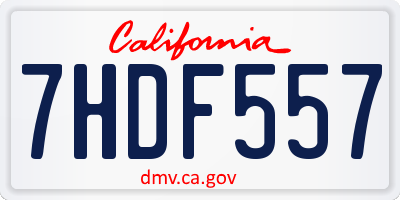 CA license plate 7HDF557