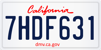 CA license plate 7HDF631