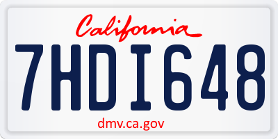 CA license plate 7HDI648