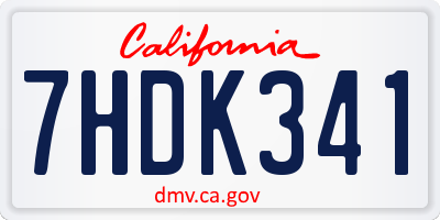 CA license plate 7HDK341