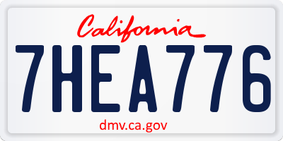 CA license plate 7HEA776
