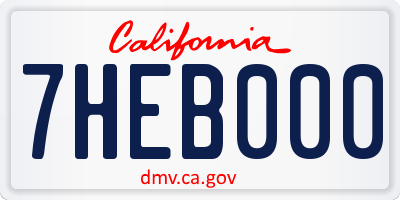 CA license plate 7HEB000