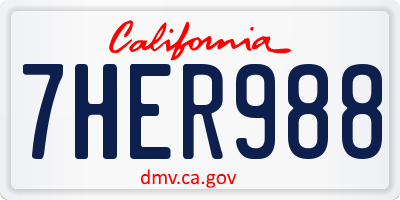 CA license plate 7HER988