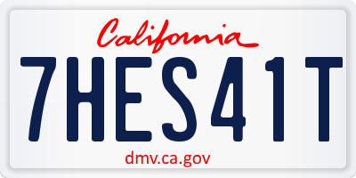 CA license plate 7HES41T