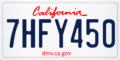 CA license plate 7HFY450