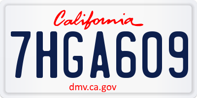 CA license plate 7HGA609