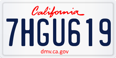 CA license plate 7HGU619