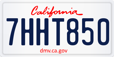 CA license plate 7HHT850