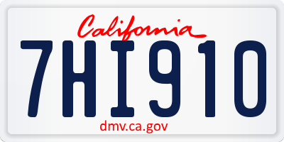 CA license plate 7HI910