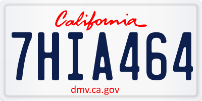 CA license plate 7HIA464