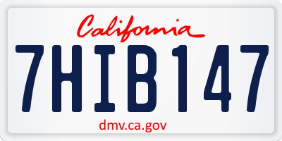 CA license plate 7HIB147