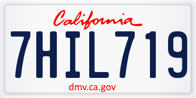CA license plate 7HIL719