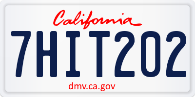 CA license plate 7HIT202