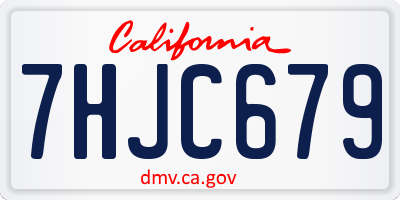 CA license plate 7HJC679