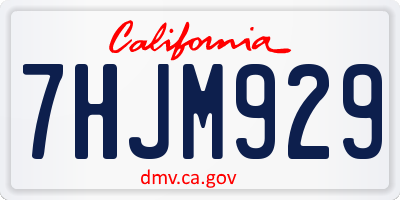 CA license plate 7HJM929