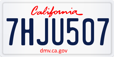 CA license plate 7HJU507