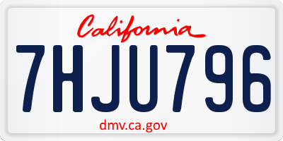 CA license plate 7HJU796