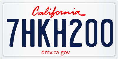 CA license plate 7HKH200
