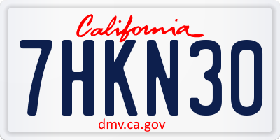 CA license plate 7HKN30