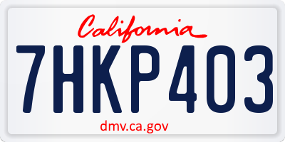 CA license plate 7HKP403