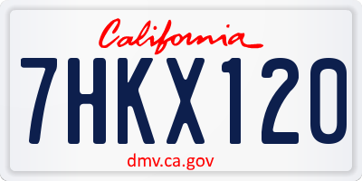 CA license plate 7HKX120