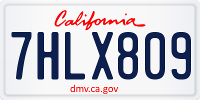 CA license plate 7HLX809