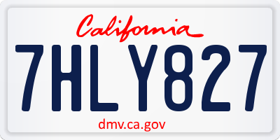 CA license plate 7HLY827