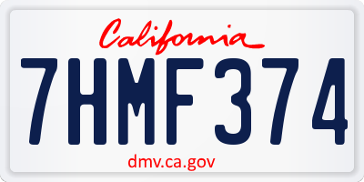 CA license plate 7HMF374