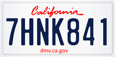 CA license plate 7HNK841