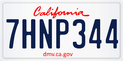CA license plate 7HNP344