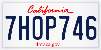 CA license plate 7HOP746
