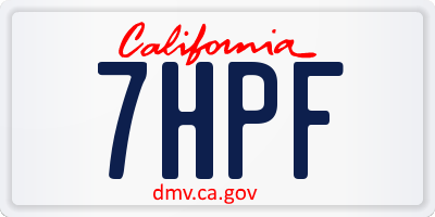 CA license plate 7HPF