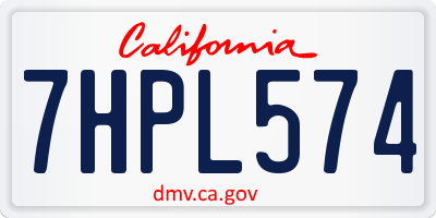 CA license plate 7HPL574