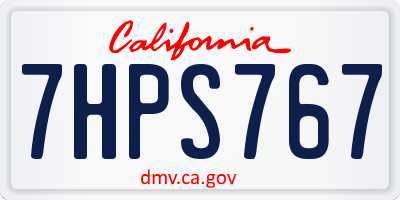 CA license plate 7HPS767