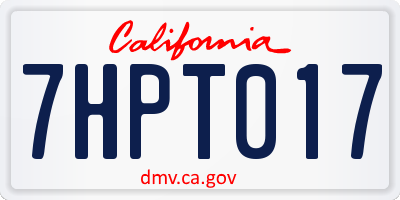 CA license plate 7HPT017
