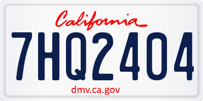 CA license plate 7HQ2404