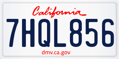 CA license plate 7HQL856